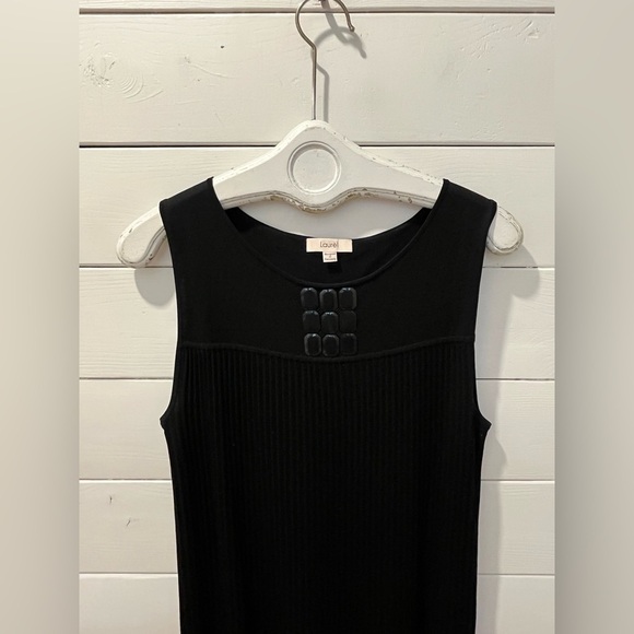 🖤Laurel Black Silk Sleeveless Top with Beaded Detail – Size 40 - Picture 7 of 9